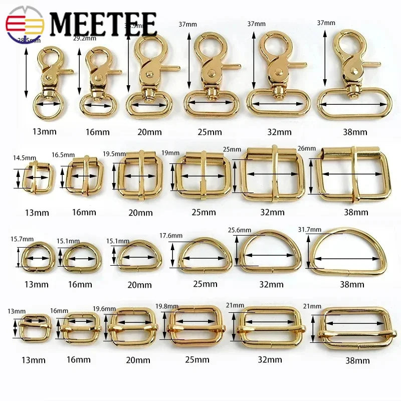 15/400Pcs 13-38mm Metal Buckles Swivel Lobster Clasp D Rings Tri Glide Slider Pin Buckle for Bags Strap DIY Hardware Accessories