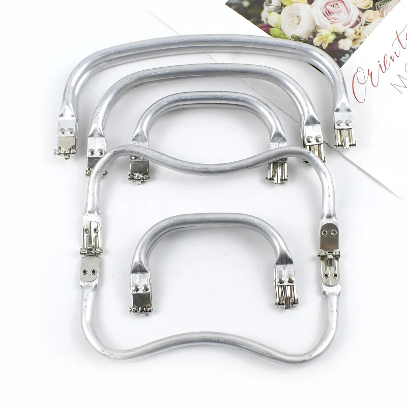 3/100Pcs Aluminium Tube Purse Frame Metal Wallet Kiss Lock Clasp Clutch Repair Handle Woven Bag Invisible Bracket Hardware Supply