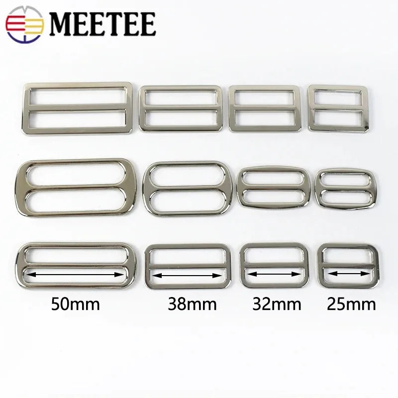 15/500Pcs 25/32/38/50mm Metal Tri Glide Slider Buckles Webbing Straps Adjuster Ring Buckle for Bag Strap DIY Hardware Accessories