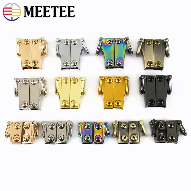 8/200pairs Meetee 20/30mm Bag Metal Ear Shoulder Strap Hang Buckles Side Clamp Hook DIY D Ring Sides Clip Luggage Accessories