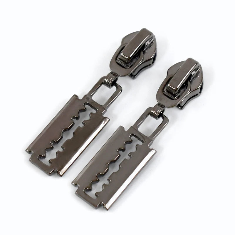 15/500Pcs 5# Zipper Sliders for Metal Nylon Resin Zips Tape Bag Clothes Decor Zip Head Puller Repair Kit DIY Sewing Accessories
