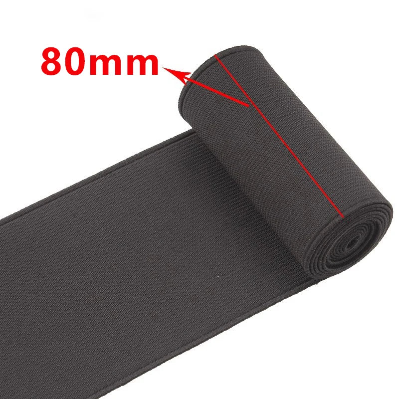 8/300Meters Black Elastic Band 10-80mm Nylon Elastics Webbing Tape for Waistband Rubber Bands Apparel Bungee Cord Sewing Trimming