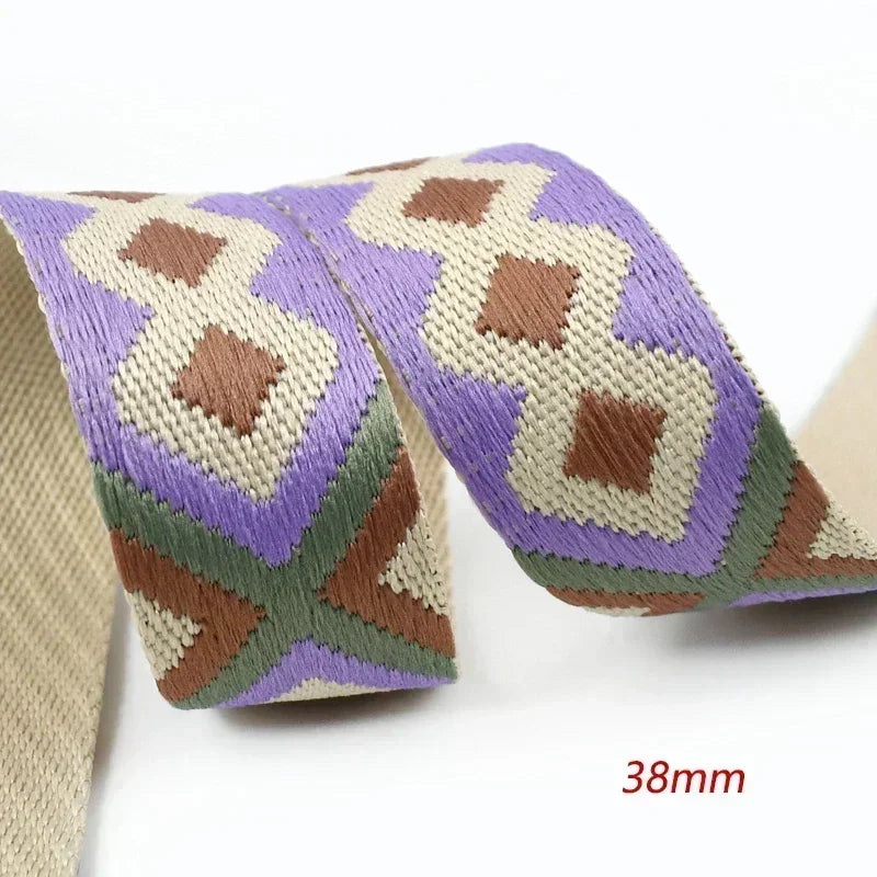 5/150Meters Nylon Webbing Band 38/50mm Jacquard Ribbon Strap 2mm Thick Handbag Garment Decorstive Webbings DIY Sewing Accessories