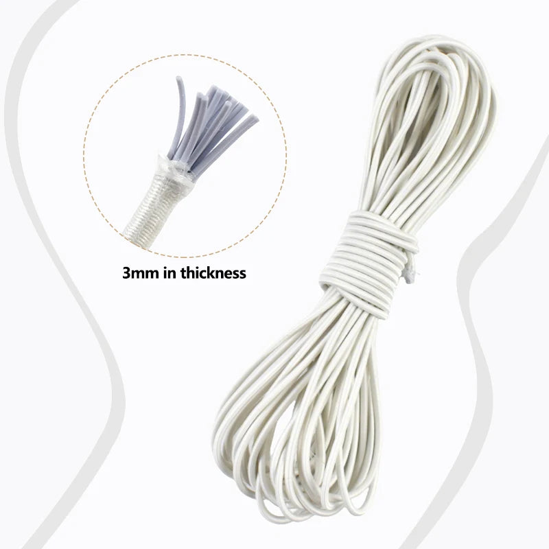 20/600M 3mm Round Elastic Cord Rubber Band Handmade Beaded Elastics Bungee Shock Rope Shoelace Sewing Loom Bands Supplies