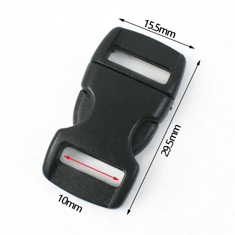 50Pcs Belt Plastic Release Buckles 10-50mm Handbag Strap Side Carabiner Clip Safety Helmet Black Adjuster Snap Hook Accessory