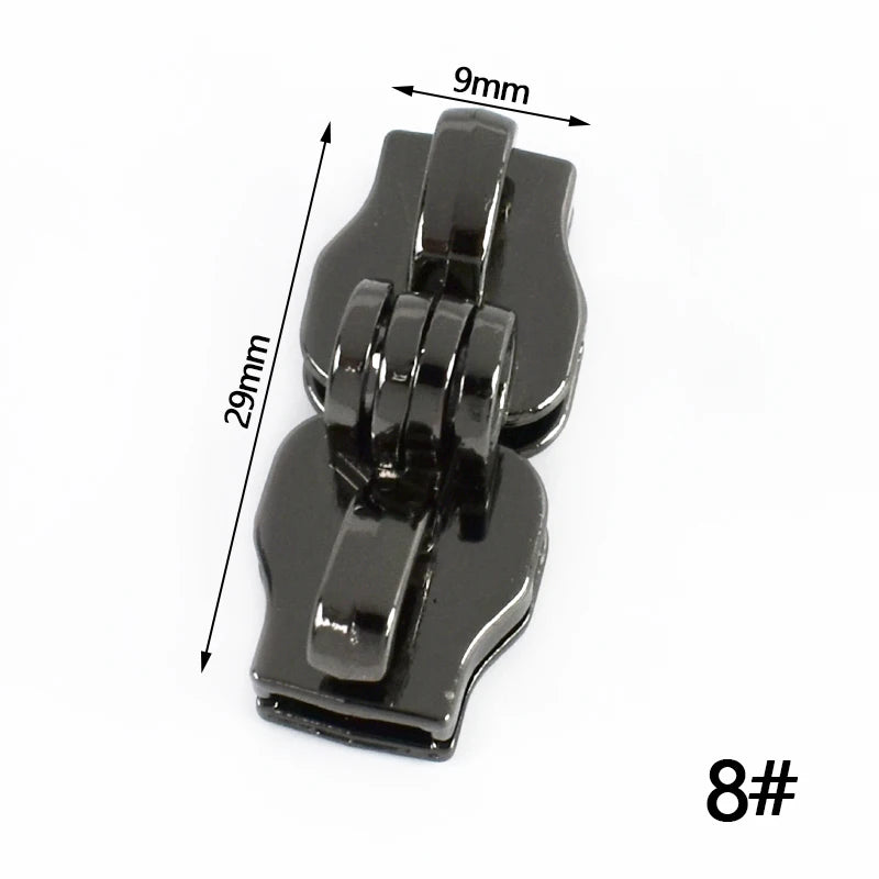 15/500Pairs 5# 8# 10# Zipper Slider for Nylon Zippers Luggage Repair Zip Double Hole Padlock Zips Puller Closure Ziper Cursor
