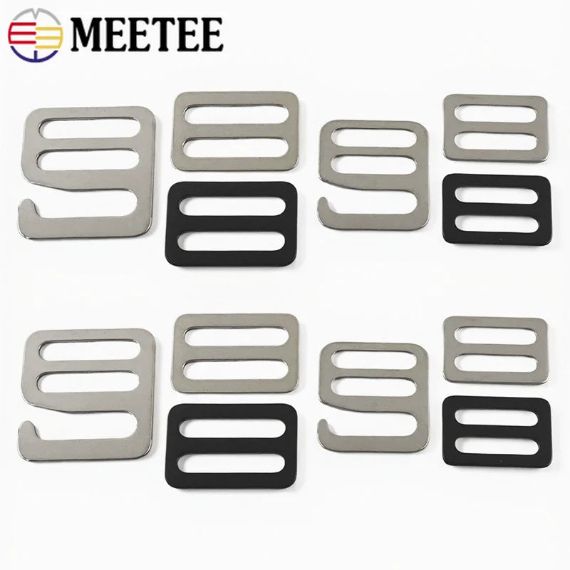 20/600Pcs 16-38mm Stainless Steel Bag Adjuster Buckle Webbing Strap Tri-Glide Slider Clasp Luggage Side Clip Hanger Hook Supplies