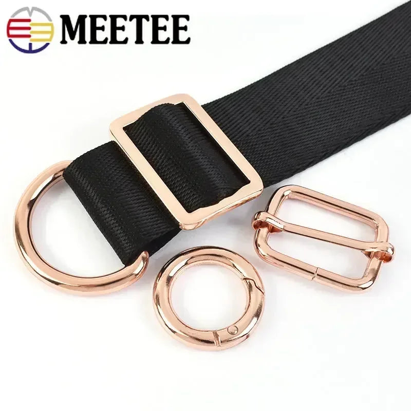 20/580Pcs RoseGold Bag Buckles Metal O D Ring Clip Clasp Tri Glide Slider Hook Backpack Belt Strap DIY Hardware Sewing Accessories