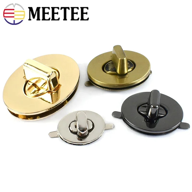 8/200Pcs Oval Metal Durable Clasp Turn Twist Lock DIY Handbag Bag Decoration Closure Buckle Purse Luggage Hardware Accessories