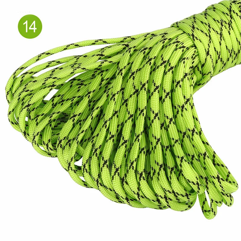 25/1000Meters 5mm 7 Core Paracord Rope Outdoor Camping Tent Lanyard Cord Bag Sewing Climbing Ropes DIY Craft Accessories