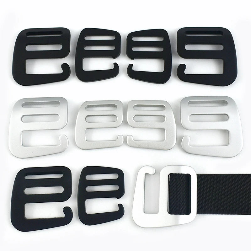 15/400Pcs 20/25mm Aluminum Metal G Hook Buckles for Bag Strap Tri-Glide Clasp Backpack Belt Adjust Buckle DIY Hardware Accessory