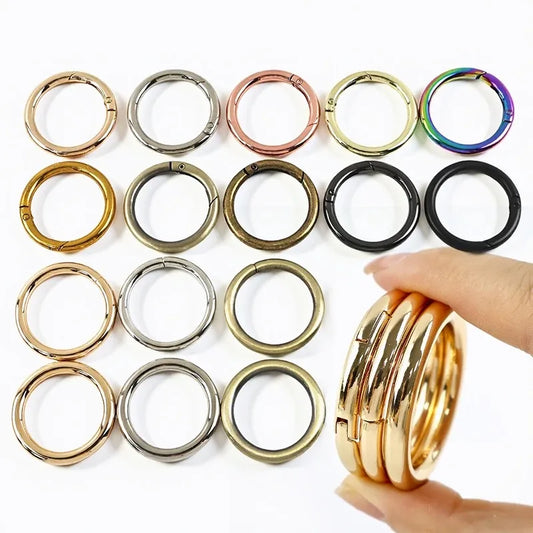 30/670Pcs 13-50mm Metal O Rings Buckles for Bag Strap Connect Hook Keychain Spring Ring Snap Hooks Dog Collar Carabiner Belt Loop