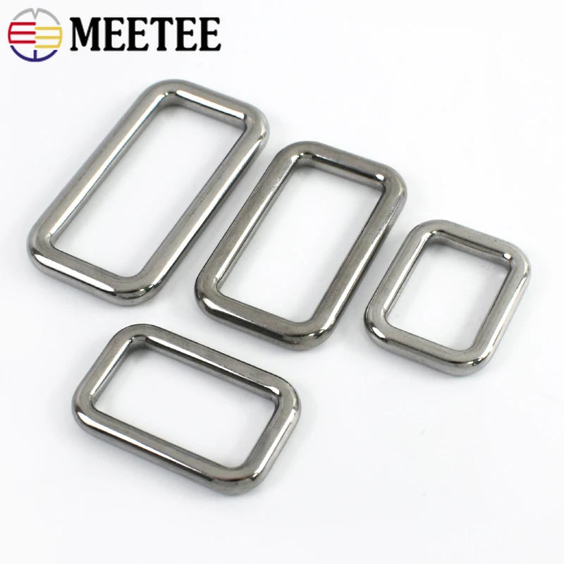 5/150Pcs 304 Stainless Steel Solid Square Ring Buckles Handbag Strap O D Rings Metal Buckle Dog Collars Clasp DIY Accessories