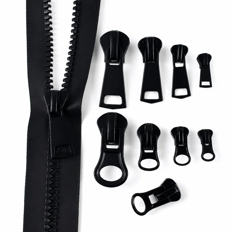 30/700Pcs Meetee 3# 5# 8# 10# 15# Resin Zipper Slider for Sewing Bag Pants Zippers Head Clothing Closure Zip Puller Repaire Kits