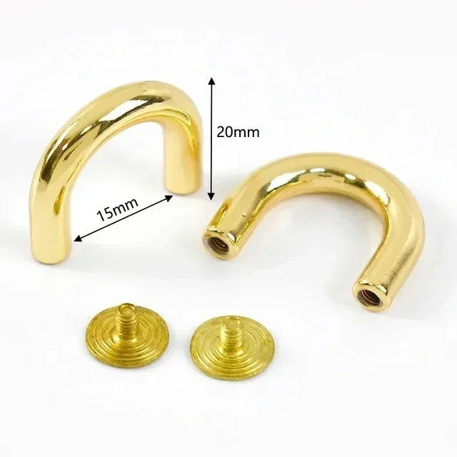 20/650Pcs 10-20mm Metal Buckles U Ring Bag Arch Bridge Screws Detachable Buckle Hanger Hook DIY Handbag Leather Craft Accessories