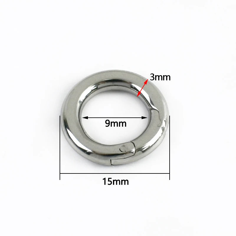 5/200Pcs 304 Stainless Steel Spring Buckle Openable O Ring Carabiner Bag Strap Snap Hook Pet Collar Clip Keychain DIY Accessories