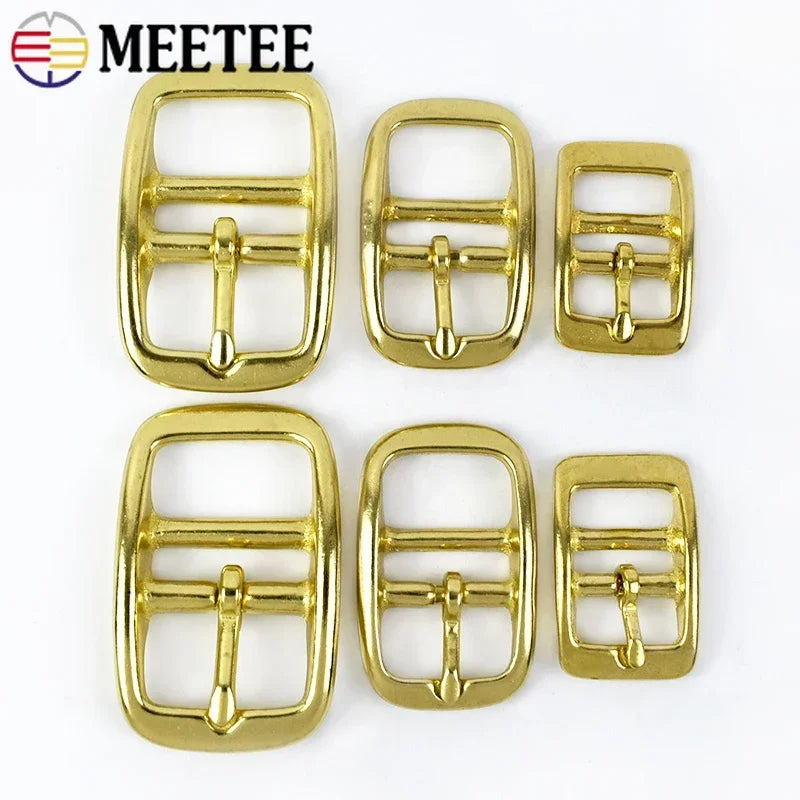 3/100Pcs Stainless Steel Solid Brass Belt Buckle Metal Pin Buckles Bags Strap Adjust Slider Clasp DIY Leather Craft Accessories