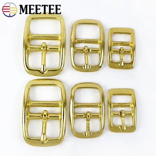 3/100Pcs Stainless Steel Solid Brass Belt Buckle Metal Pin Buckles Bags Strap Adjust Slider Clasp DIY Leather Craft Accessories