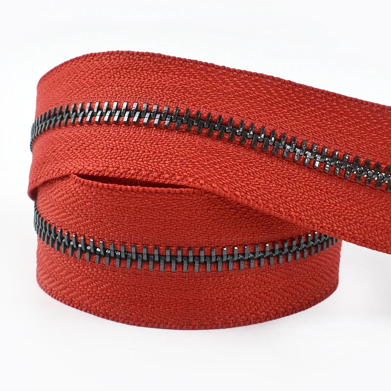 2/70Yards Meetee 5# Metal Zippers Tapes for Sewing Garment Bags Clothes Jacket Zipper Repair Kits Tailor Crafts Accessories