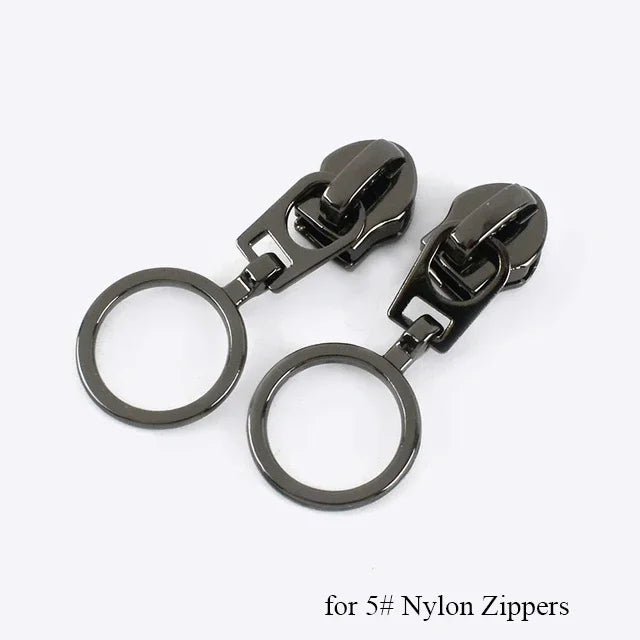 8/200pcs Meetee Zipper Sliders for 3# 5# Nylon Zippers Down Jacket Pocket Zips Head Bag Zip Repair Kits DIY Sewing Accessories