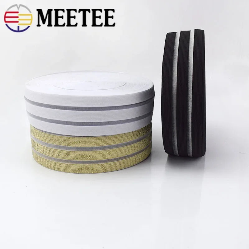8/200Meter 5cm/9cm Gold Silver Glitter Transparent Elastic Band Webbing DIY Pants Waist Belt Rubber Bands Sewing Accessories