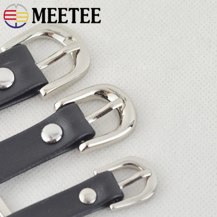8/200pcs Meetee Handbag Shoes Strap Belt Metal Pin Buckles 11/15/20mm Slider Web Adjuster DIY Leather Craft Repair Accessory F3-25