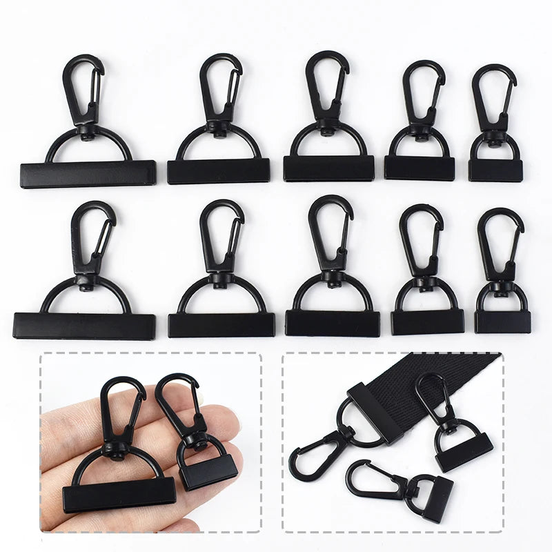 30/1000Pcs Metal Buckle 15-38mm Black Trigger Snap Hook Handbag Strap Tail Screw Carabiner Clip Clasp Lobster Clasps Repair Kits