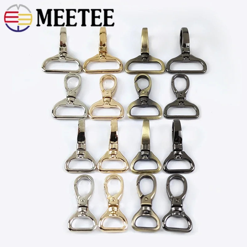 Meetee 10/360pcs 15/20/26/32mm Luggage Hardware Accessory Metal Snap Buckle Bag Strap Swivel Clasp Lobster Hook DIY Keychain Clip