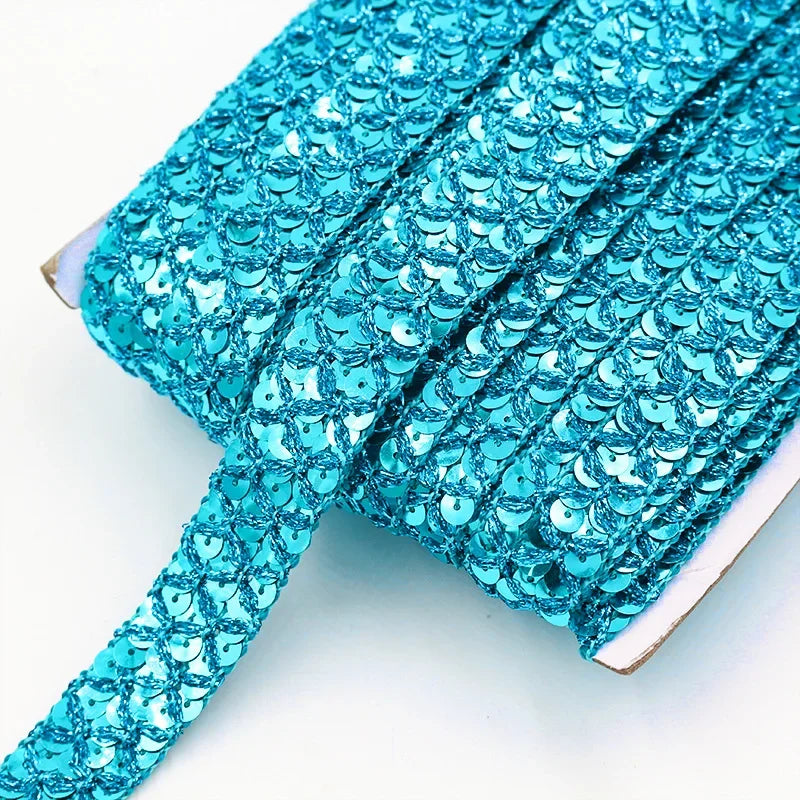 20/100Meters 2cm Sequin Lace Trim Braided Decoration Ribbons Stage Costumes Hat Webbing Trimming DIY Sewing Accessories