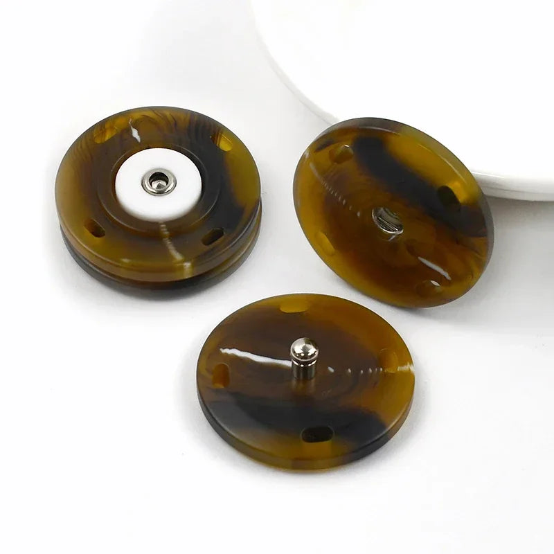 15/50Pcs  18/21/25mm Resin Buttons Invisible Fastener Round Snap Button for Overcoat Sweaters DIY Sewing Accessories