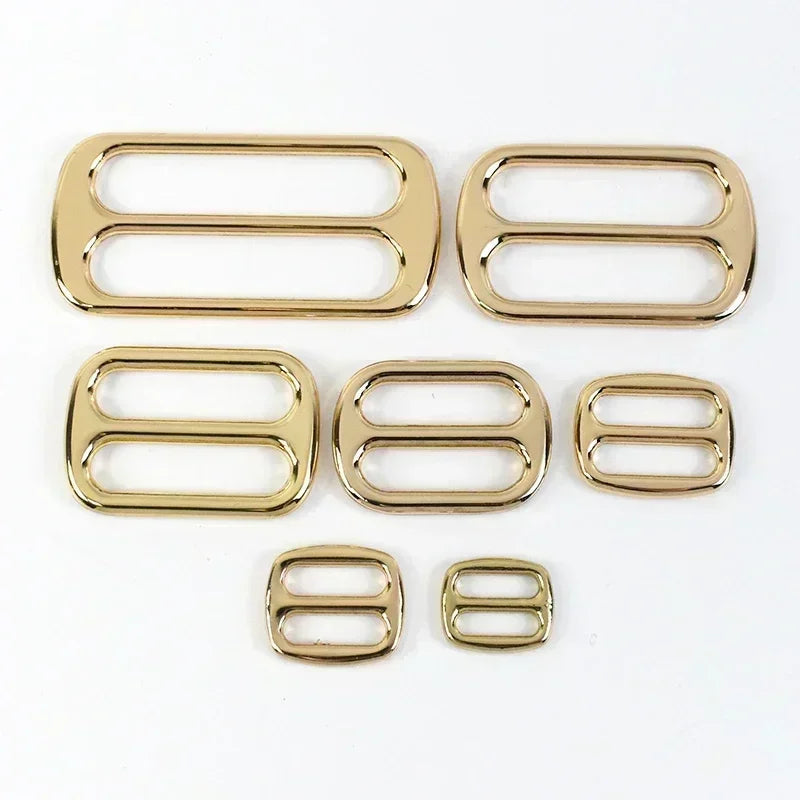 30/1000Pcs 12-50mm Webbing Adjuster Metal Buckles Handbag Strap Tri-Glide Hooks Middle Center Bar Adjust Slider Belt Buckle Hardware