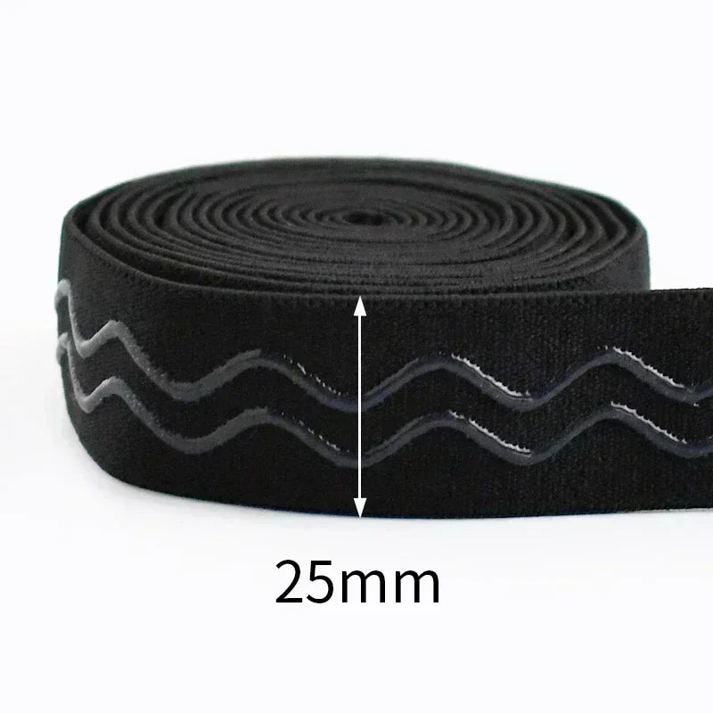 8/210M Meetee Black Silicone Elastic Bands Underwear Non-slip Rubber Tapes Waistband Belt Stretch Ribbon DIY Sewing Accessories
