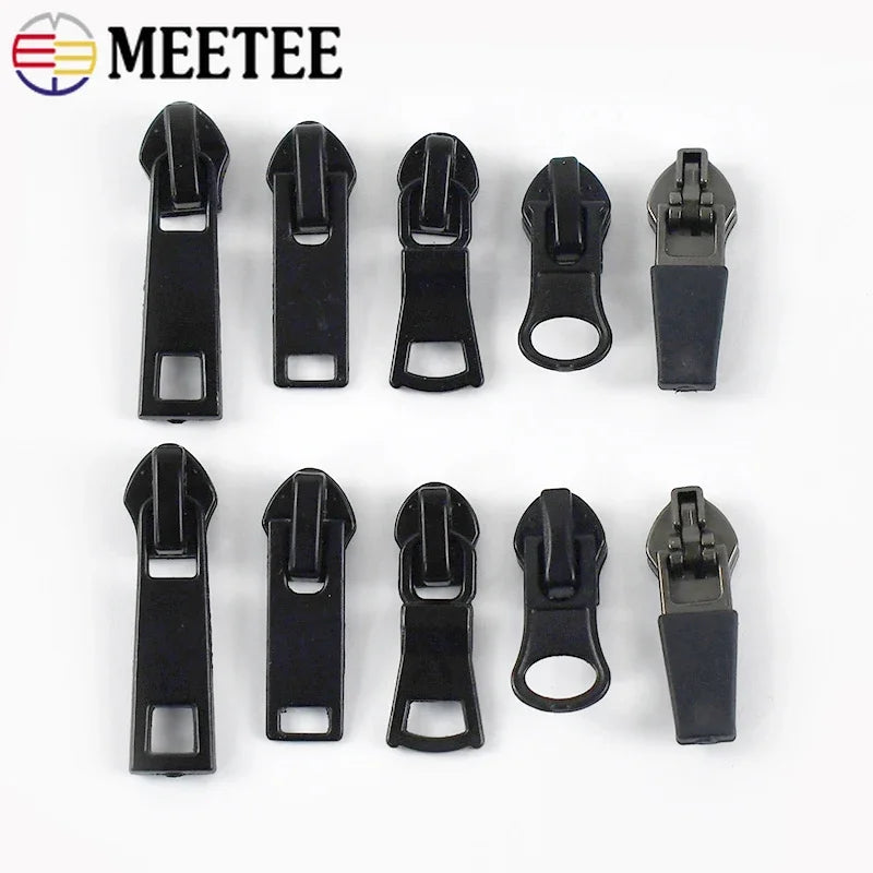 30/500Pcs Nylon Zip Slider Puller Reversed Zipper Head for Invisible Waterproof Zippers Luggage Coat DIY Sewing Accessories