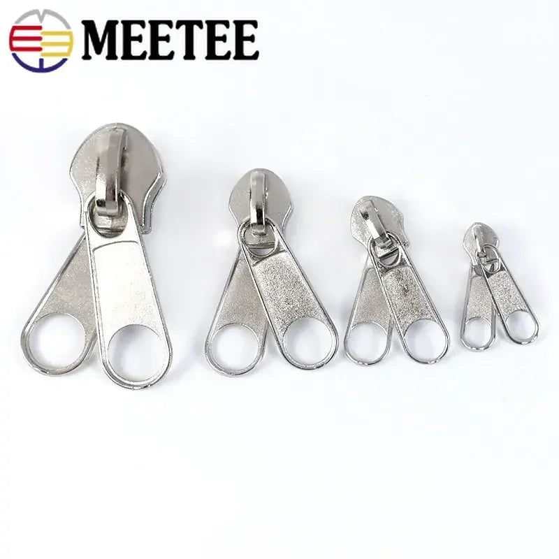 30/500Pcs 3# 5# 8# 10# Zipper Sliders for Nylon Zippers Head Single/Double Sided Pull Luggage Bag Zips Repair Kit Accessory