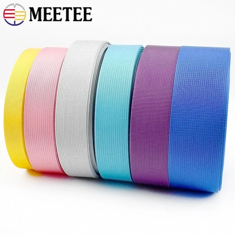 8/200Meters 20-50mm Thick 1mm Nylon Webbing Tape Trimming Safety Belt Knapsack Strap Ribbon DIY Bag Webbings Sew Band Accessory