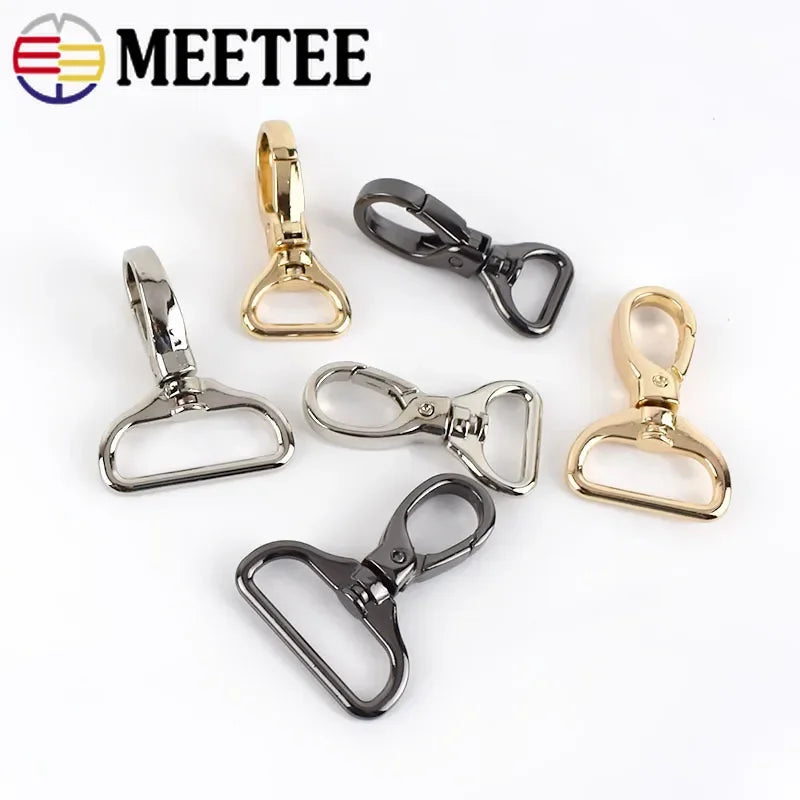 Meetee 10/360pcs 15/20/26/32mm Luggage Hardware Accessory Metal Snap Buckle Bag Strap Swivel Clasp Lobster Hook DIY Keychain Clip