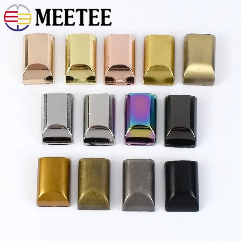 30/600Pcs Meetee Metal Zipper Pull Tail Lock Clip Buckles Rope Cord Stop Plug Head Screw DIY Bags Leather Hardware Accessories