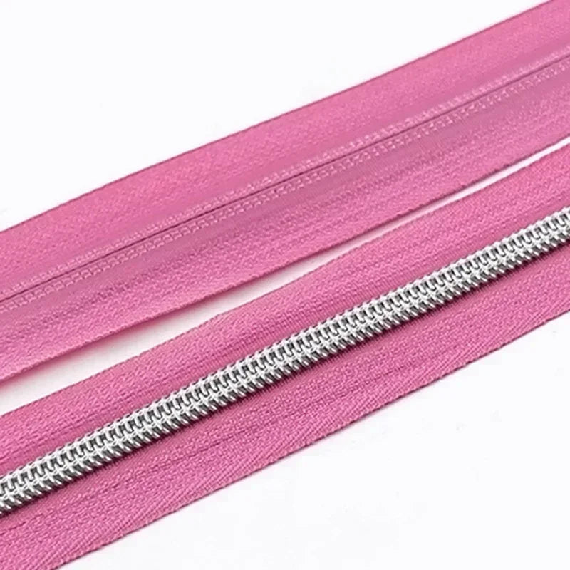 8/300M 5# Nylon Zippers Tapes Gold Silver Teeth Zipper for Sewing Bag Zips Purse Garment Zip Repair Kit DIY Accessories