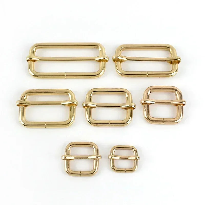30/610Pcs 13-50mm Metal Pin Buckle Tri-Glide Slider Square Ring Buckles for Bag Strap Adjuster Webbing Belt Clasp DIY Accessories