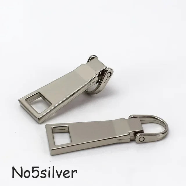 Meetee 15/500pcs Detachable Metal Zippers Pullers for 3# 5# 8# Zipper Sliders Head Repair Kits Zip Pulls Tab DIY Sewing Craft