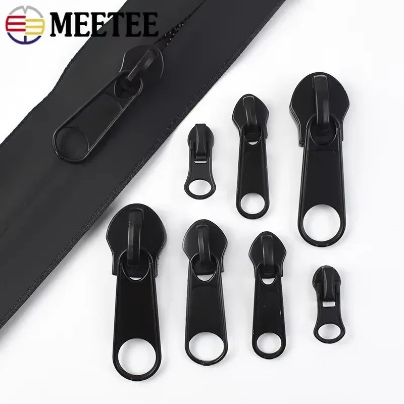30/500Pcs Nylon Zip Slider Puller Reversed Zipper Head for Invisible Waterproof Zippers Luggage Coat DIY Sewing Accessories