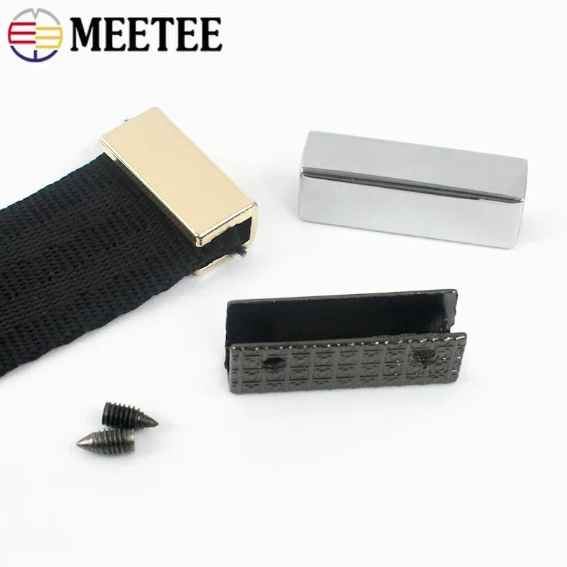 15-500Pcs Metal Bag Buckle Side Clips Protector Corner Screws Clip Clasp for Webbing Belts Tail End Plug LeatherCraft Accessories