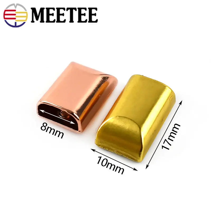 30/600Pcs Meetee Metal Zipper Pull Tail Lock Clip Buckles Rope Cord Stop Plug Head Screw DIY Bags Leather Hardware Accessories