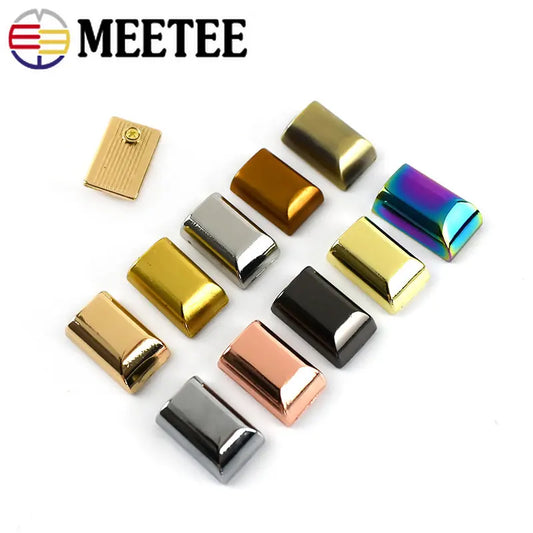 30/600Pcs Meetee Metal Zipper Pull Tail Lock Clip Buckles Rope Cord Stop Plug Head Screw DIY Bags Leather Hardware Accessories