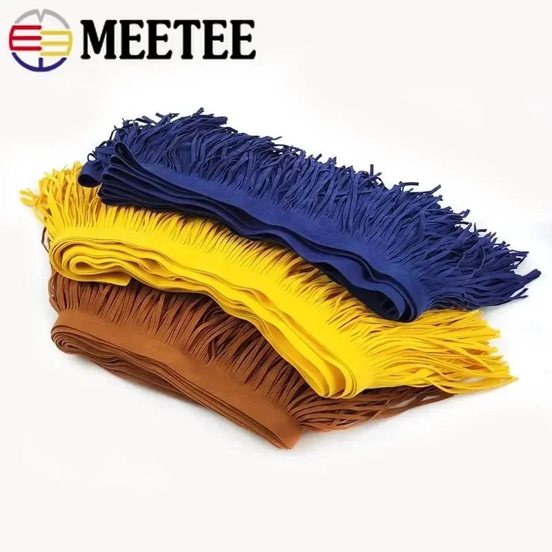 3/50Meters Meetee 10-30cmx3mm Leather Suede Tassel Fringe Lace Ribbon for Handbag Clothing Dresses Decor DIY Sewing Accessories