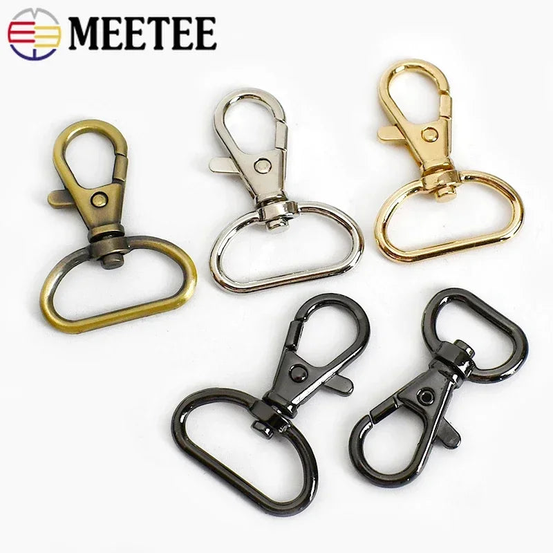 15/500pcs Meetee 13/16/20/25mm Bag Strap Buckle Metal Lobster Clasp Handbag Keychain Swivel Trigger Clips Snap Hook DIY Accessory