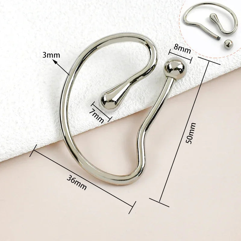 5/150Pcs Metal Ring Buckles U-shaped Detachable Decorative Clasp Irregular Spiral Button Shirt Collar Swimsuit Connection Hooks