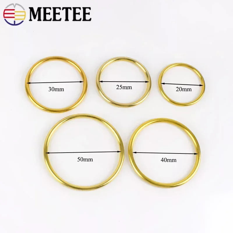 30/600pcs Meetee O Ring 20-50mm Metal Round Circle for Clothing Handbag Shoes Bags Belt Buckles Hardware Leather Crafts Accessories