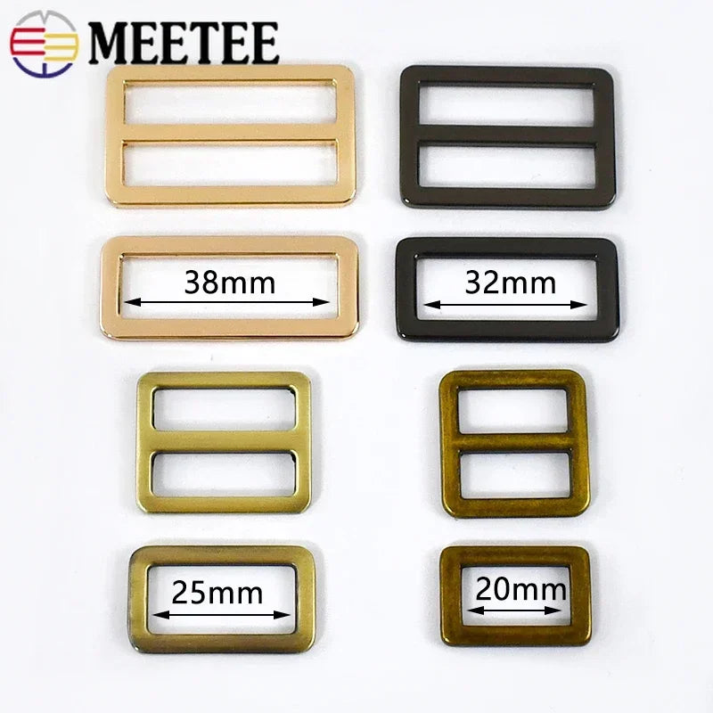15/500Pcs 20-50mm Metal Ring Buckle Bag Strap Tri Glide Slider Adjuster Webbing Backpack Belt Clasp Hook DIY Hardware Accessories