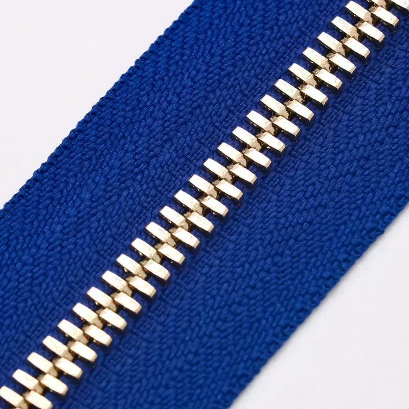 2/50Yards 5# Colorful Metal Zipper Gold/Sliver Teeth Double Pull Open-end Zips Tape Bag Garment Zip Repair Kit Sewing Accessory